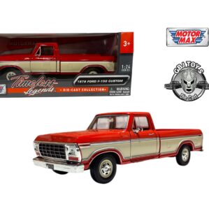 1979 FORD F-150 CUSTOM RED&CREAM  1:24 DIECAST BY MOTORMAX