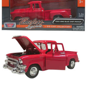 1955 GMC Blue Chip Pickup RED 1:24 Diecast by Motormax.