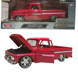 1966 Chevrolet C10 Fleetside Pickup (RED / WHEELS ) 1:24 Diecast BY MOTORMAX