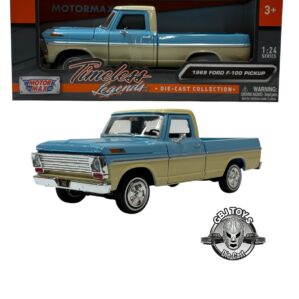 1969 Ford F-100 Pickup Blue & cream 1:24 Diecast  by Motormax.
