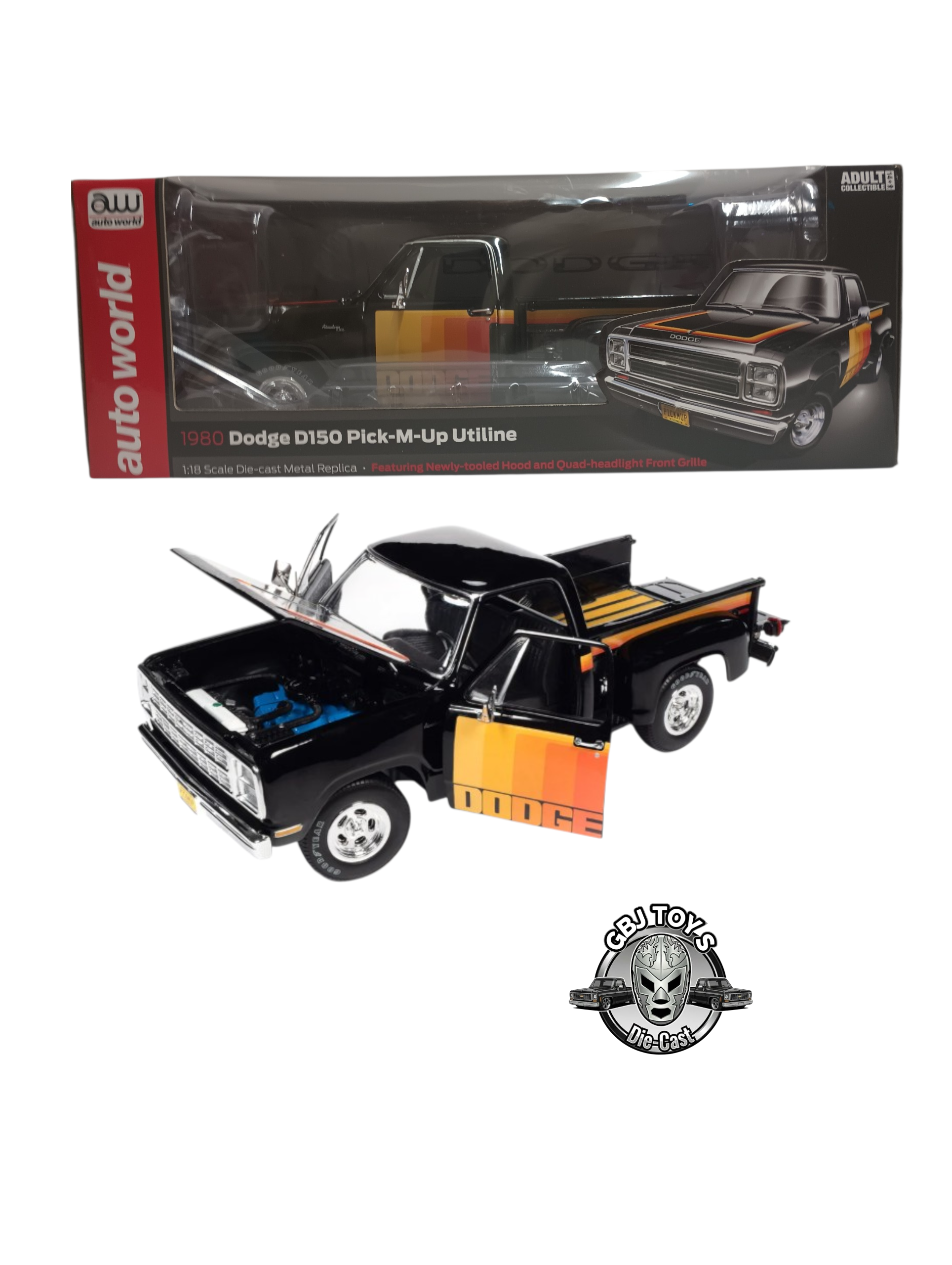 1980 DODGE D150 PICK-M-UP UTILINE 1:18 DIECAST BY AUTO WORLD