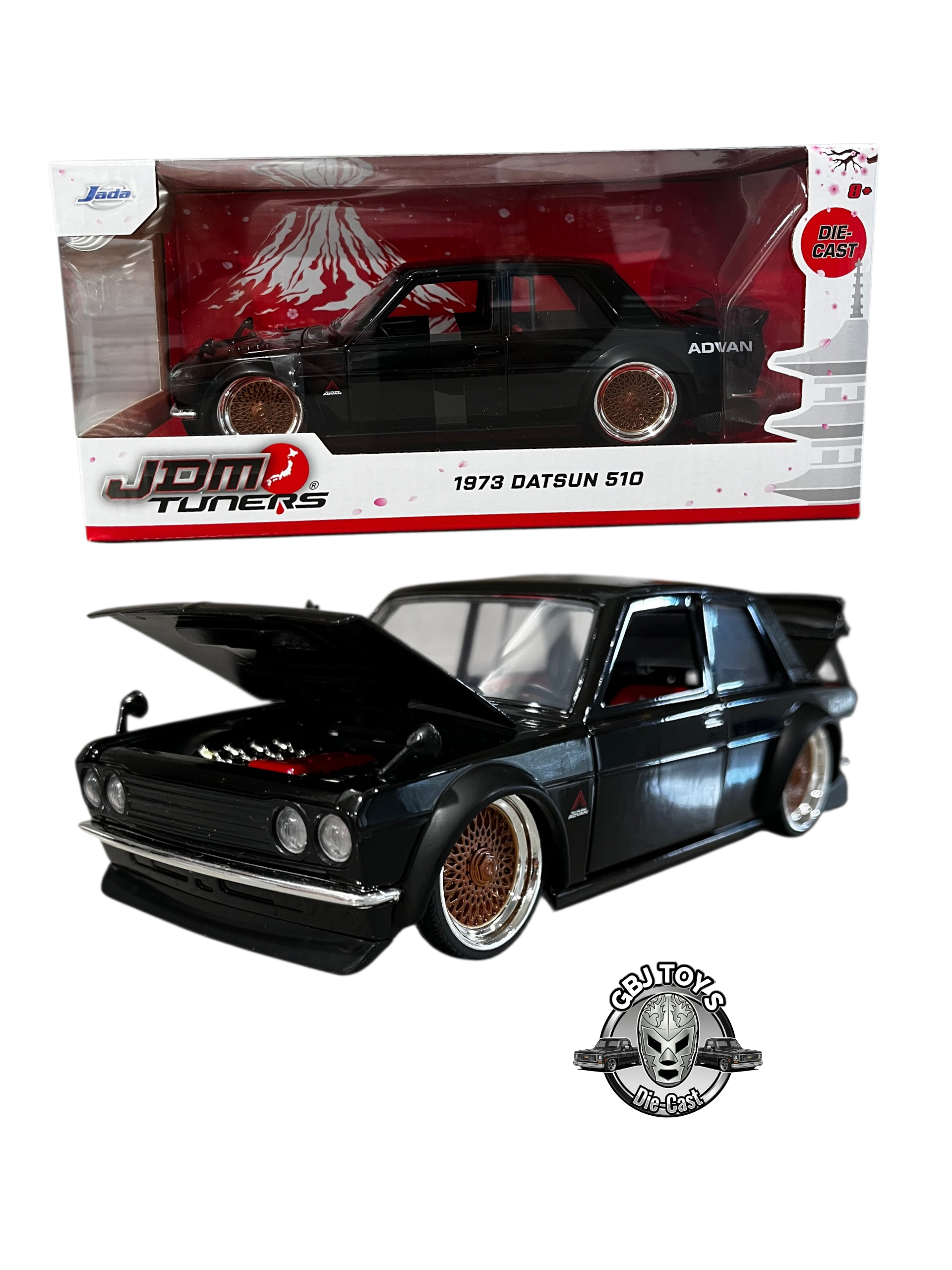1973 DATSUN 510 (BLACK) JDM 1:24 BY JADA